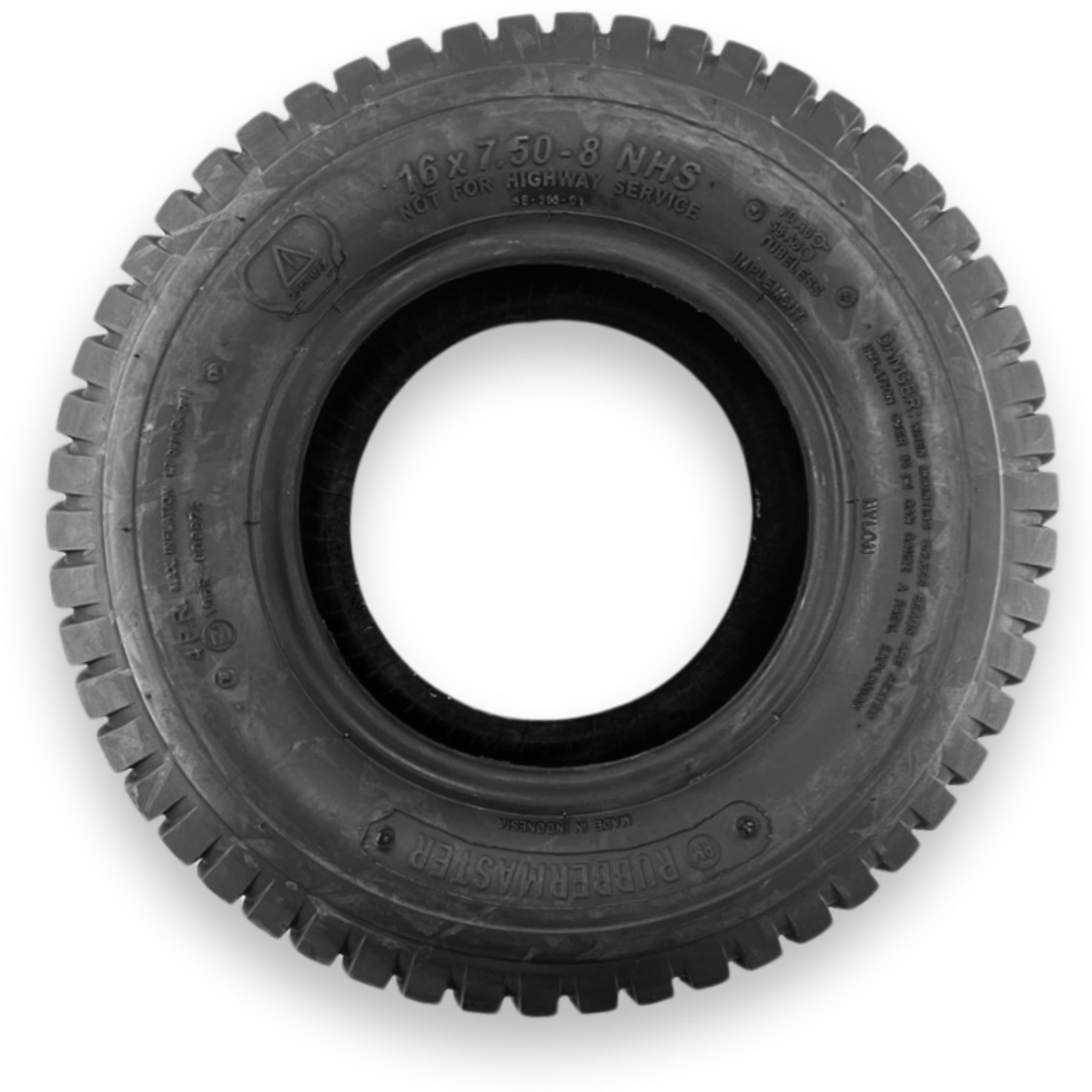 RubberMaster, 4 Ply Turf Tire 16x7.50-8 Tire Diameter 16.3 in, Model# 450315